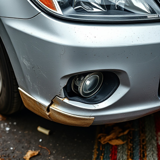 damaged car bumper