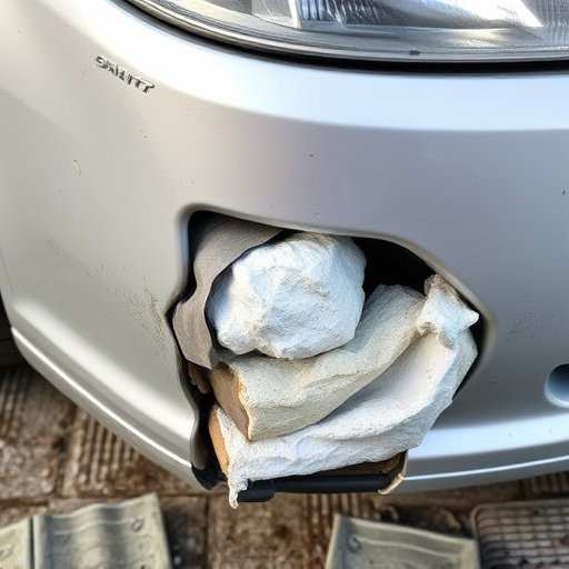 damaged car bumper
