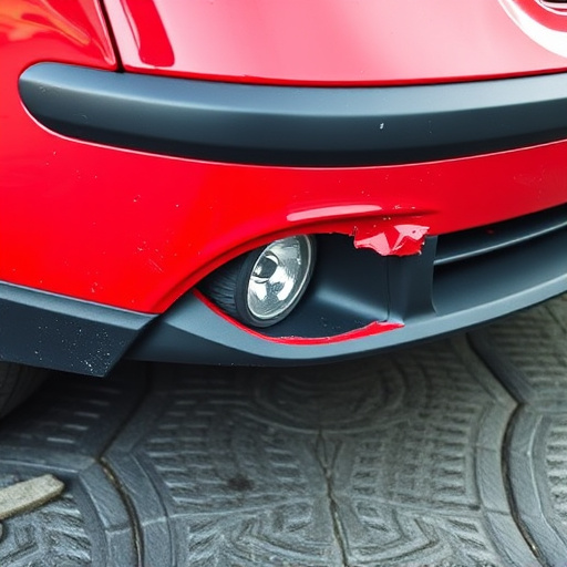 damaged car bumper