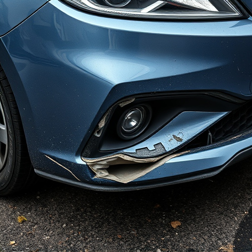 damaged car bumper
