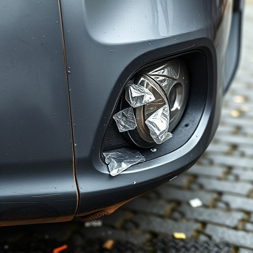 damaged car bumper