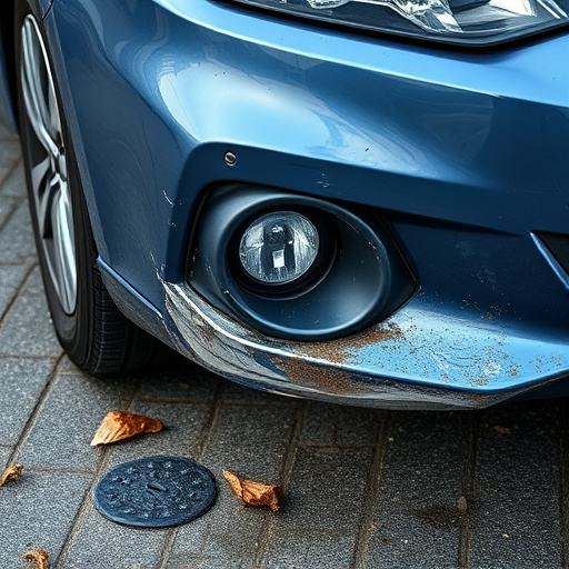damaged car bumper