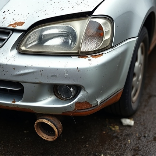 damaged car bumper