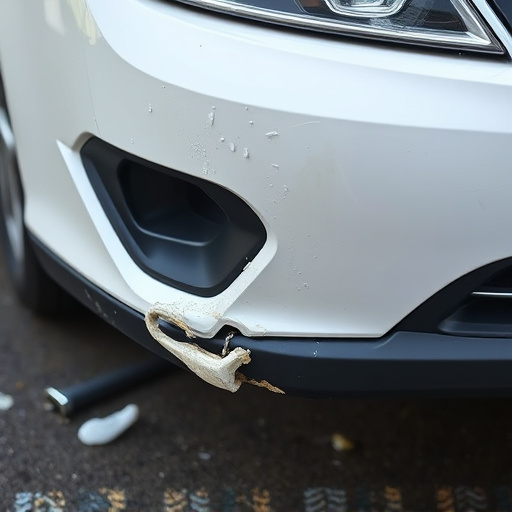 damaged car bumper