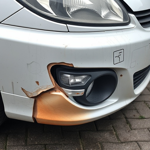 damaged car bumper