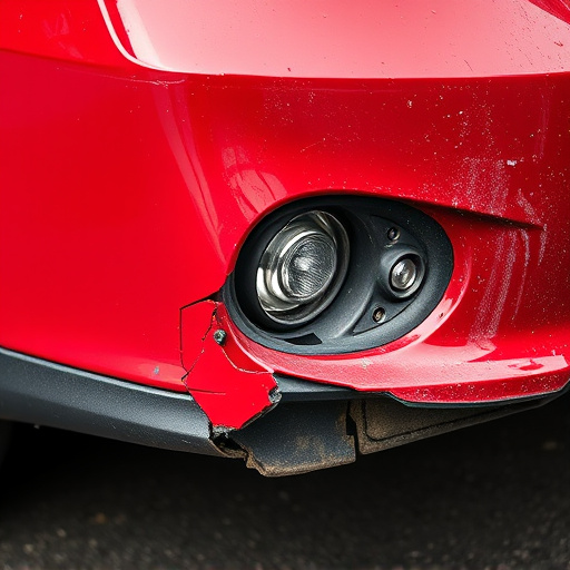 damaged car bumper