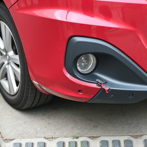 damaged car bumper