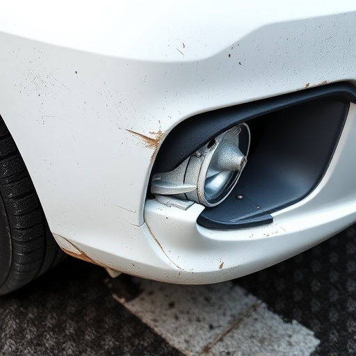damaged car bumper