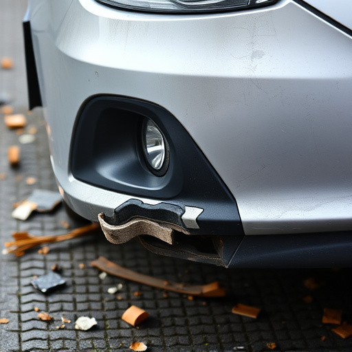 damaged car bumper