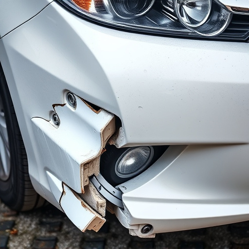 damaged car bumper