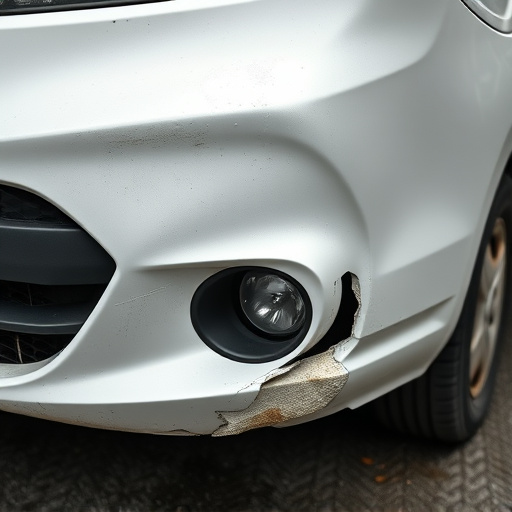 damaged car bumper