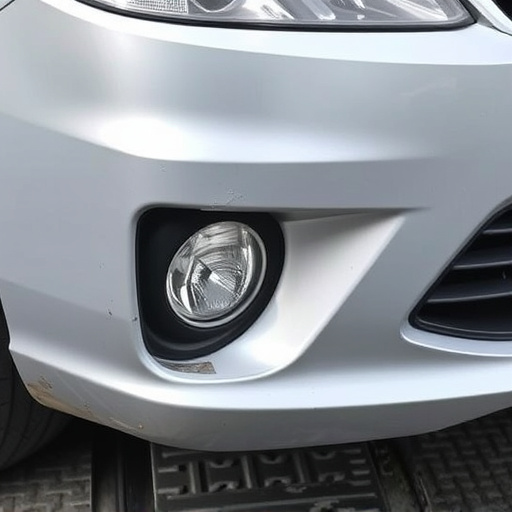 damaged car bumper
