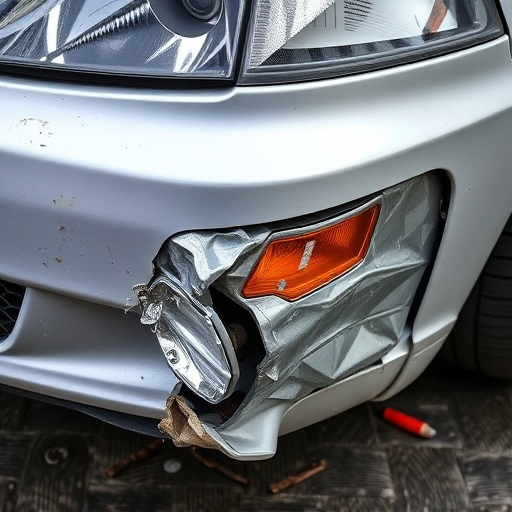damaged car bumper