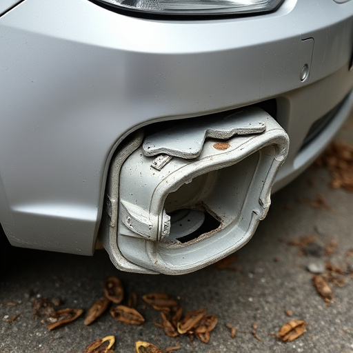 damaged car bumper