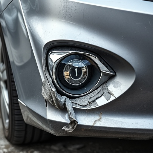 damaged car bumper
