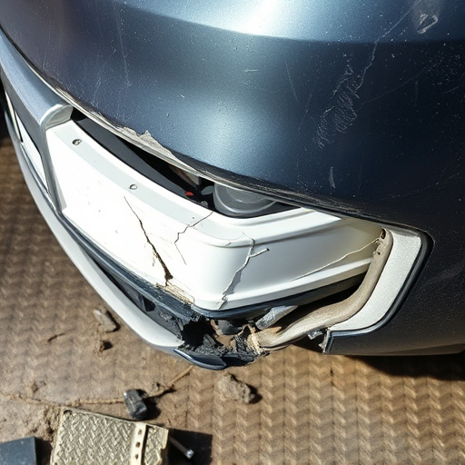 damaged car bumper