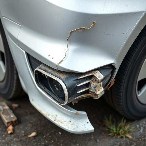 damaged car bumper