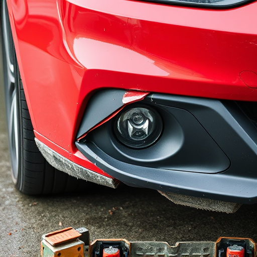 damaged car bumper