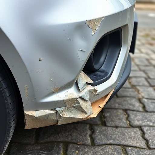 damaged car bumper