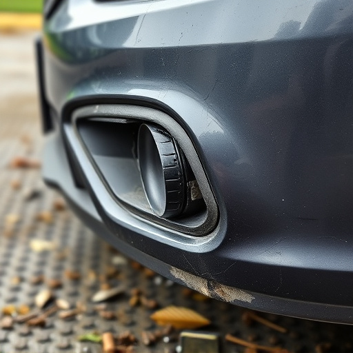 damaged car bumper