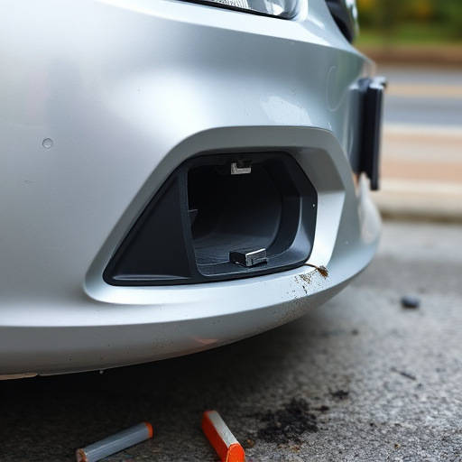 damaged car bumper