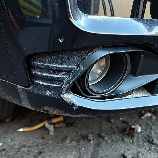 damaged car bumper