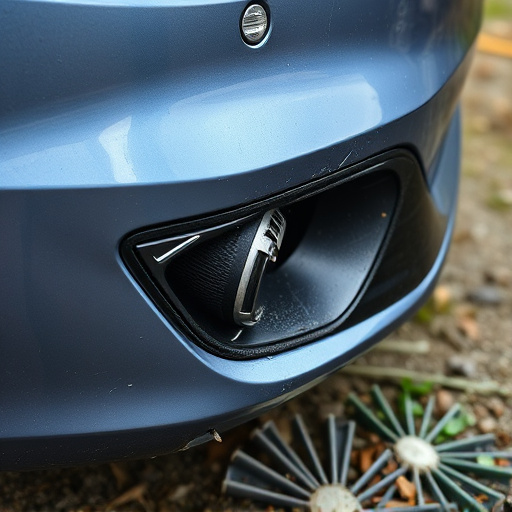 damaged car bumper