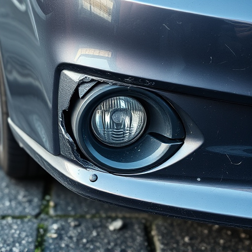 damaged car bumper