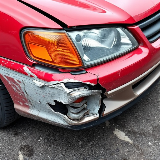 damaged car bumper