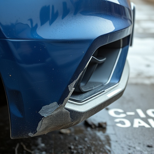damaged car bumper