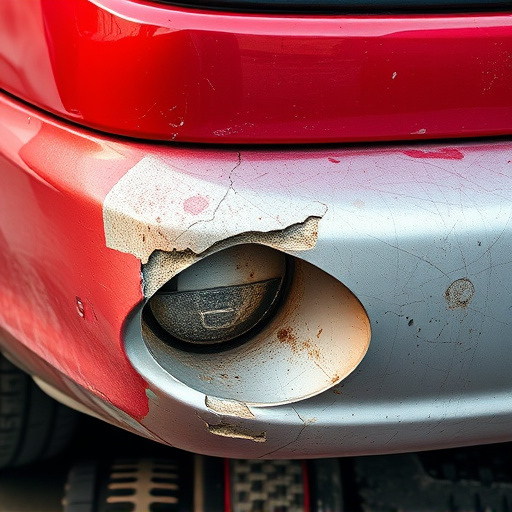 damaged car bumper