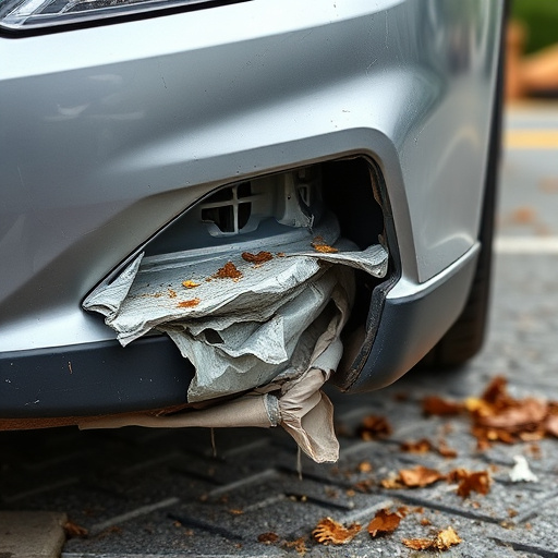 damaged car bumper