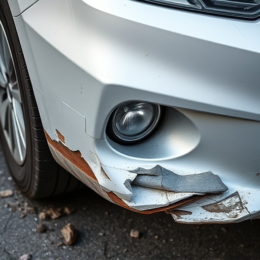 damaged car bumper