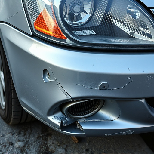damaged car bumper