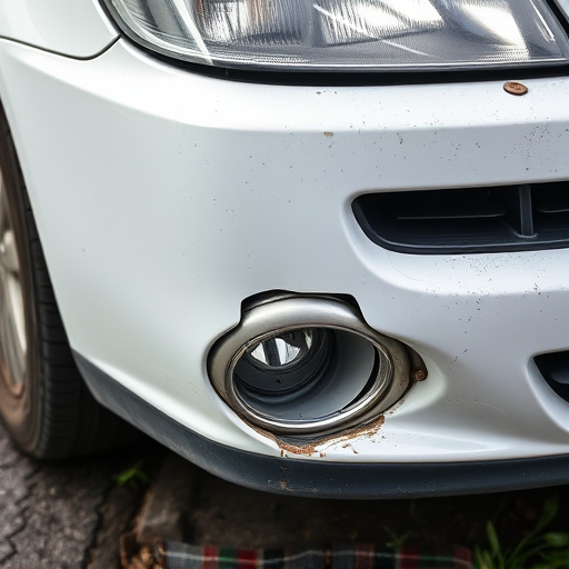 damaged car bumper