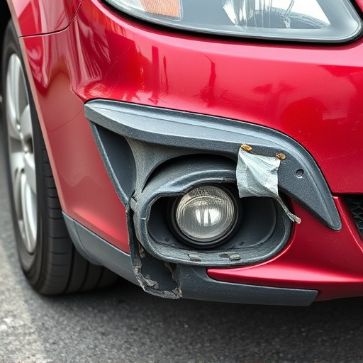 damaged car bumper