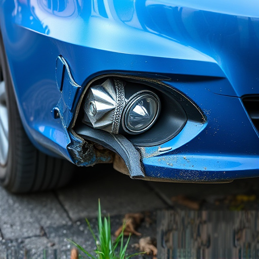 damaged car bumper