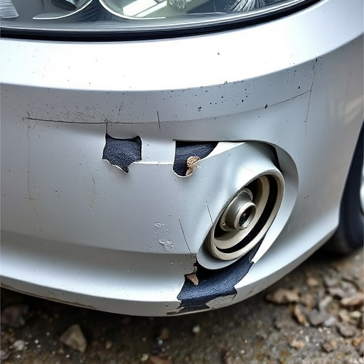 damaged car bumper