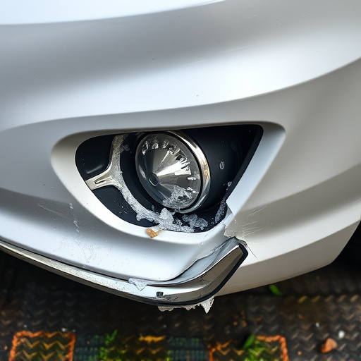 damaged car bumper