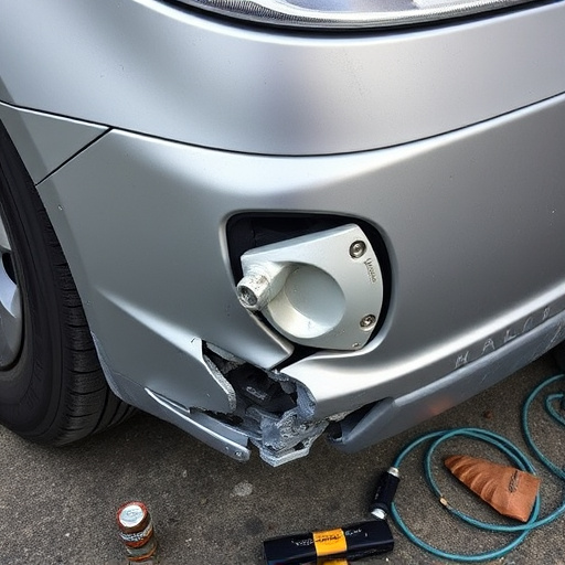 damaged car bumper