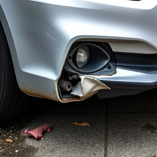 damaged car bumper