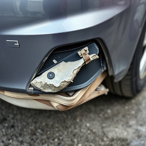 damaged car bumper