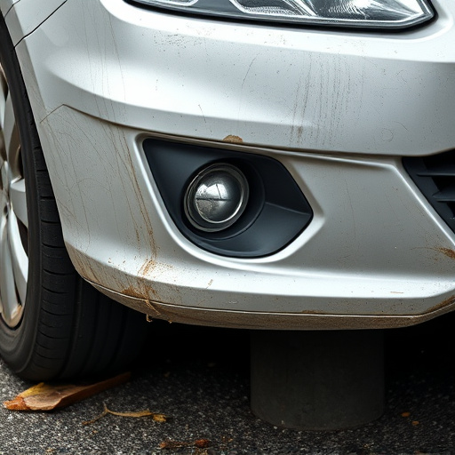 damaged car bumper