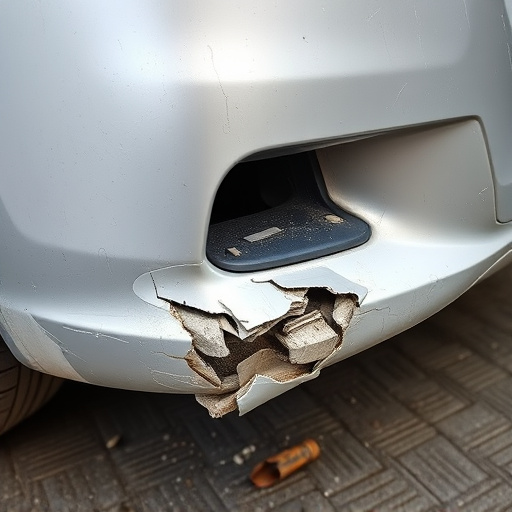 damaged car bumper