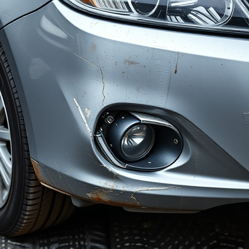 damaged car bumper