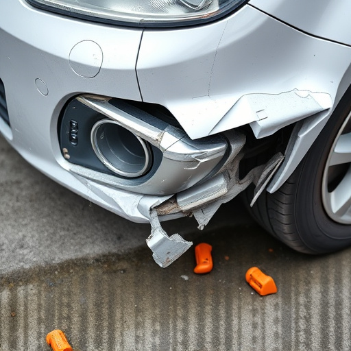 damaged car bumper