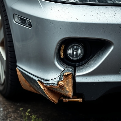 damaged car bumper