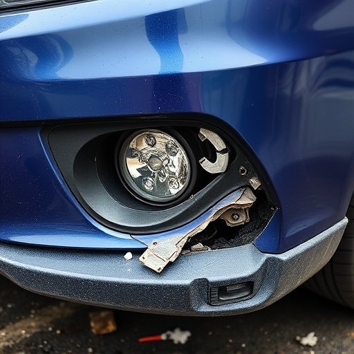 damaged car bumper