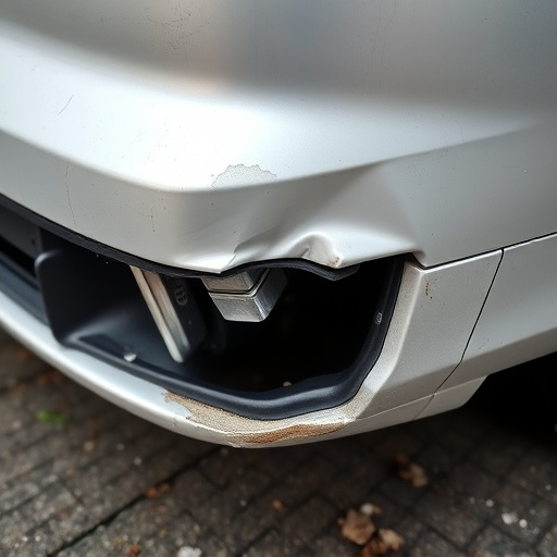 damaged car bumper