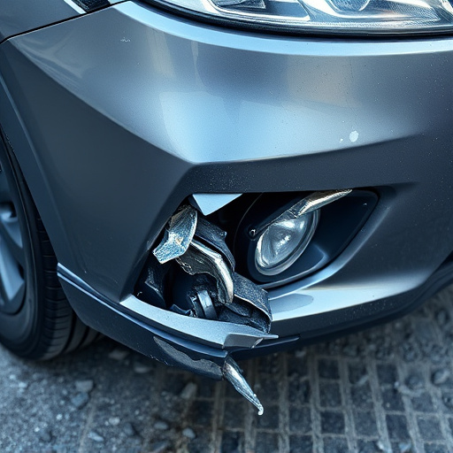 damaged car bumper